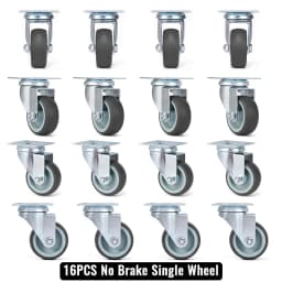 NAIERDI 4/8/12/16PCS TPR Soft Rubber Furniture Wheels 2 inch Casters Heavy Duty Swivel Wheels for Platform Trolley Furniture