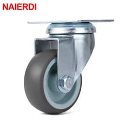 NAIERDI 4/8/12/16PCS TPR Soft Rubber Furniture Wheels 2 inch Casters Heavy Duty Swivel Wheels for Platform Trolley Furniture