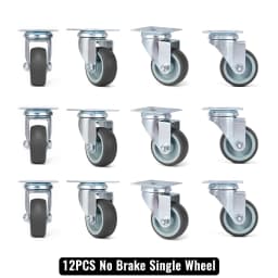 NAIERDI 4/8/12/16PCS TPR Soft Rubber Furniture Wheels 2 inch Casters Heavy Duty Swivel Wheels for Platform Trolley Furniture