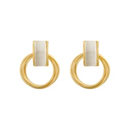 2025 New High Sense Opal Circle Pendant Dangle Earrings Fashion Party Luxury Accessories Sexy Korean Girl‘s Jewelry For Woman
