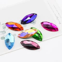 All Size All Color Sew on Rhinestone Ab Glass Rhinestone 3223 Navette Sew on Stone Horse Eye Crystal For Wedding Dress Button