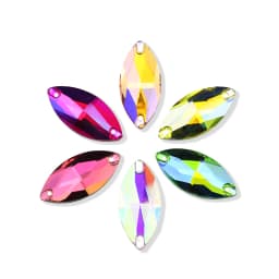 All Size All Color Sew on Rhinestone Ab Glass Rhinestone 3223 Navette Sew on Stone Horse Eye Crystal For Wedding Dress Button