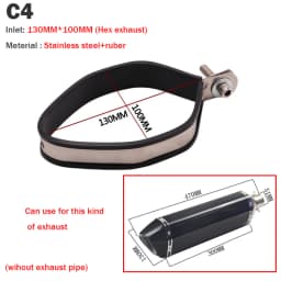 Motorcycle Exhaust Muffler Escape Clamp Carbon Fiber Hanger Bracket 90mm 100mm 120mm for Yoshimura for akrapovics for SC for TBR