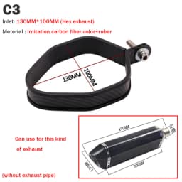Motorcycle Exhaust Muffler Escape Clamp Carbon Fiber Hanger Bracket 90mm 100mm 120mm for Yoshimura for akrapovics for SC for TBR