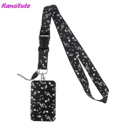 Ransitute R1593 Equation Music Fashion Buckle Lanyard Bus ID Name Work Card Badge Holder For Nurse Doctor Student Accessories