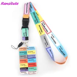 Ransitute R1593 Equation Music Fashion Buckle Lanyard Bus ID Name Work Card Badge Holder For Nurse Doctor Student Accessories