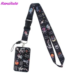 Ransitute R1593 Equation Music Fashion Buckle Lanyard Bus ID Name Work Card Badge Holder For Nurse Doctor Student Accessories