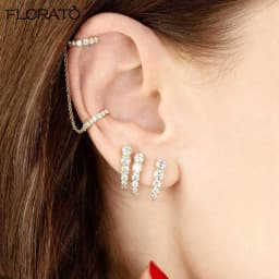 Exquisite Crystal Curved Stud Earrings 925 Sterling Silver Ear Needle Korean Fashion Women's Earrings Simple Birthday Gifts