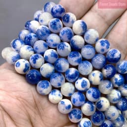 Natural Blue Persian Jades Round Spacer Beads for Jewelry Making Natural Stone DIY Handmade Necklace Bracelets 15'' 6/8/10/12mm