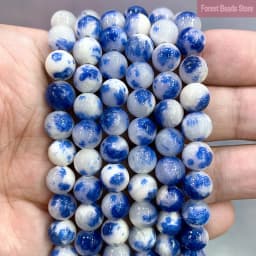 Natural Blue Persian Jades Round Spacer Beads for Jewelry Making Natural Stone DIY Handmade Necklace Bracelets 15'' 6/8/10/12mm