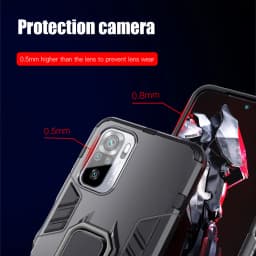 KEYSION Shockproof Case For Redmi 10 Note 10S Note 11 Pro 5G 9 9T 9A K40 Ring Stand Phone Cover for Xiaomi Mi 11 Lite 11T Pro