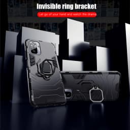 KEYSION Shockproof Case For Redmi 10 Note 10S Note 11 Pro 5G 9 9T 9A K40 Ring Stand Phone Cover for Xiaomi Mi 11 Lite 11T Pro