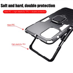 KEYSION Shockproof Case For Redmi 10 Note 10S Note 11 Pro 5G 9 9T 9A K40 Ring Stand Phone Cover for Xiaomi Mi 11 Lite 11T Pro