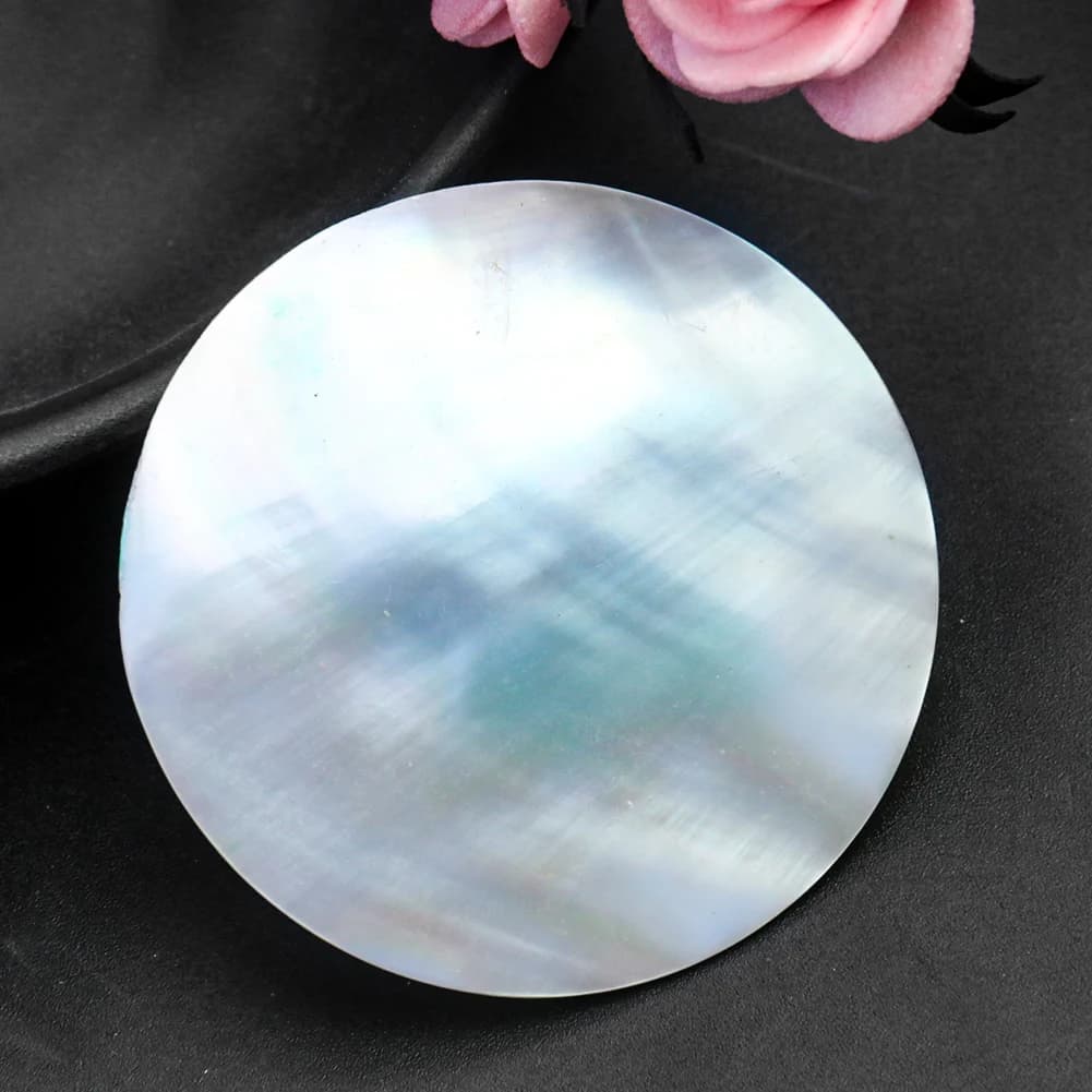 5pcs 50mm Natural Disk Mother of Pearl Coin Shell DIY Jewelry Making Spacer Slice MOP Necklace Sticker Handmade Craft