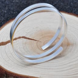 925 Sterling Silver Rectangle Flat Wire Cuff Ring Blank for Jewelry Making, Length 100mm