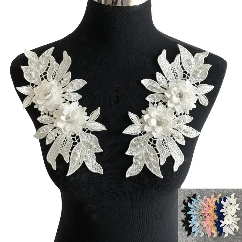 Colorful styles of women's clothing 3D three-dimensional flower decoration ABC pearl rhinestones DIY craft supplies accessories