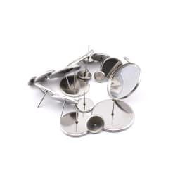 10-20Pcs/Lot 6-25mm Stainless Steel Blank Earring Base Cameo Base Cabochons Bezels Earring Studs Setting for Jewelry Making