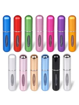 20pcs/lot 5ml Portable Mini Refillable Perfume Bottle Conveniet Atomizer Pump Aluminum Spray Bottle Cosmetic Container Travel