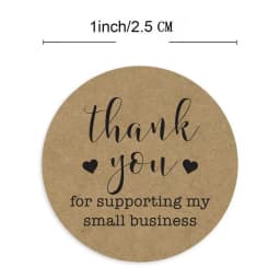 500pc/roll 1inch Thank You for Supporting My Small Business Stickers Sealing Business Stationery Sticker for Store Shopping