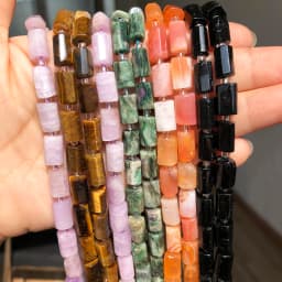 Natural Faceted Tiger Eye Agates Purple Kunzite Quartz Crystal Apatite Stone Beads For Jewelry DIY Making Bracelet Accessories