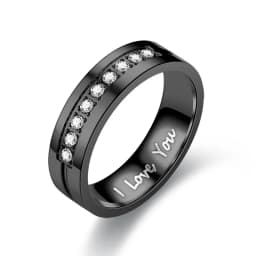 Fashion Stainless Steel Couple Engagement Rings For Women Men Crystal I LOVE YOU Ring 2021 Wedding Jewelry Gift