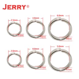 Jerry Stainless Steel Fishing Split Rings Hard Bait Flat Ring Connector Spoon Lure Double Loop 100pcs Fishing Accessories Tackle