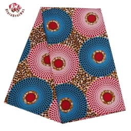 Bintarealwax Wholesale Africa Farbic 2025 Ankara Polyester Sewing Fabric Light Color Material for Women Party Dress FP6390