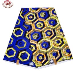 Bintarealwax Wholesale Africa Farbic 2025 Ankara Polyester Sewing Fabric Light Color Material for Women Party Dress FP6390