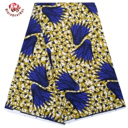 Bintarealwax Wholesale Africa Farbic 2025 Ankara Polyester Sewing Fabric Light Color Material for Women Party Dress FP6390