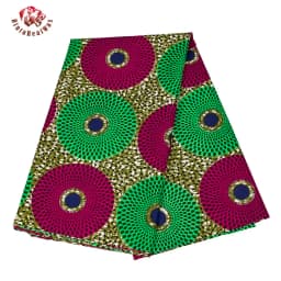 Bintarealwax Wholesale Africa Farbic 2025 Ankara Polyester Sewing Fabric Light Color Material for Women Party Dress FP6390