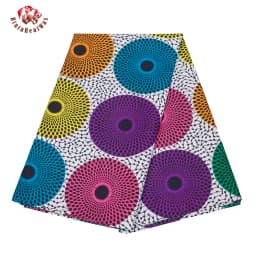 Bintarealwax Wholesale Africa Farbic 2025 Ankara Polyester Sewing Fabric Light Color Material for Women Party Dress FP6390