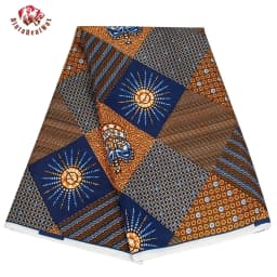 Bintarealwax Wholesale Africa Farbic 2025 Ankara Polyester Sewing Fabric Light Color Material for Women Party Dress FP6390