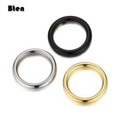Bten 3mm Thin Rings Female Jewelry Man Black Silver Color Gold Color Stainless Steel Elegant Party Tail Smooth Ring for Women