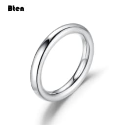 Bten 3mm Thin Rings Female Jewelry Man Black Silver Color Gold Color Stainless Steel Elegant Party Tail Smooth Ring for Women