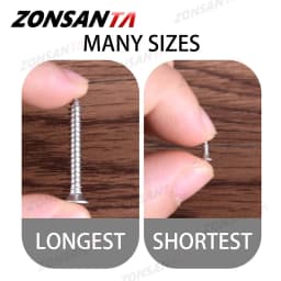 ZONSANTA M2 M3 M4 Self Tapping Screw Cross Countersunk Head Wood Screw Set 304 Stainless Steel Phillips Flat Head Screws DIY