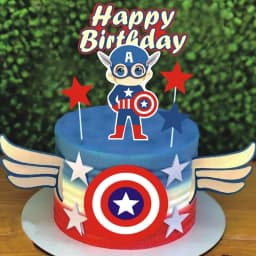 Cartoon Bat Happy Birthday Cupcake Topper Set Super Hero Birthday Cake Topper for Kids Birthday Party Cake Decorations Supplies