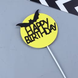 Cartoon Bat Happy Birthday Cupcake Topper Set Super Hero Birthday Cake Topper for Kids Birthday Party Cake Decorations Supplies