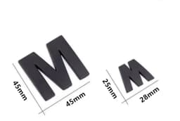 1Pcs 3D Metal 45mm 25mm DIY Letters Alphabet Emblem Numbers Chrome Labeling Car Sticker Digital Badge Accessories Motorcycle