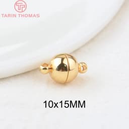 (2829)6 Sets 8x13MM 24K Gold Color Brass Magnetic Bracelet Clasp Beads High Quality for Diy Jewelry Making Findings Accessories