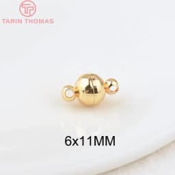 (2829)6 Sets 8x13MM 24K Gold Color Brass Magnetic Bracelet Clasp Beads High Quality for Diy Jewelry Making Findings Accessories