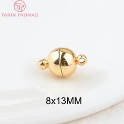 (2829)6 Sets 8x13MM 24K Gold Color Brass Magnetic Bracelet Clasp Beads High Quality for Diy Jewelry Making Findings Accessories