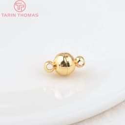 (2829)6 Sets 8x13MM 24K Gold Color Brass Magnetic Bracelet Clasp Beads High Quality for Diy Jewelry Making Findings Accessories