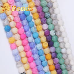 4-12mm Natural Matte Frost Cracked Agates Beads Dragon Veins Agates Loose Beads For Jewelry Making DIY Bracelets Various Colors