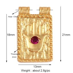 Dandelion Earth Star Heart Hand Cubic Zirconia CZ Paved Charm, 18K Real Gold Plated Colour , Craft Jewelry Supplies L87