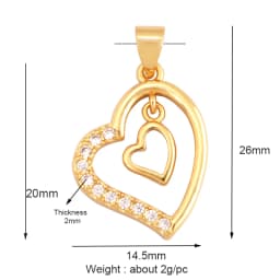 Dandelion Earth Star Heart Hand Cubic Zirconia CZ Paved Charm, 18K Real Gold Plated Colour , Craft Jewelry Supplies L87