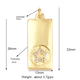 Dandelion Earth Star Heart Hand Cubic Zirconia CZ Paved Charm, 18K Real Gold Plated Colour , Craft Jewelry Supplies L87