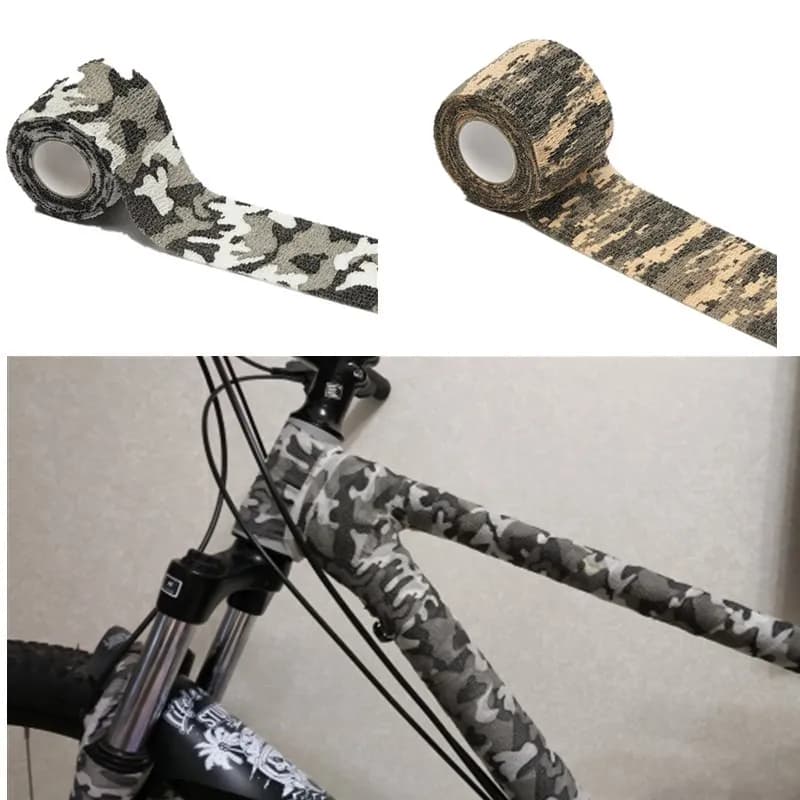 Camouflage Bicycle Protective Sticker Non-Woven Retractable Scratch-Resistant Tape for Mountain Bike Frame Front Fork Protective