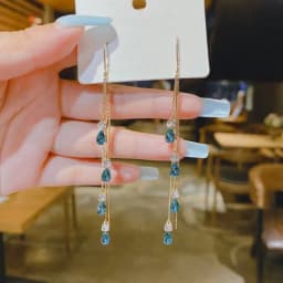 Minimalist Long Tassel Drop Earrings For Women Gold Color Geometric Water Drop Hanging Ear Line Party Jewelry Pendientes