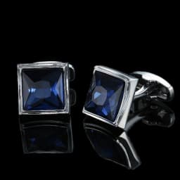 Summer new high quality brass hand inlaid Blue Crystal zircon Cufflinks classic style men's jewelry gifts