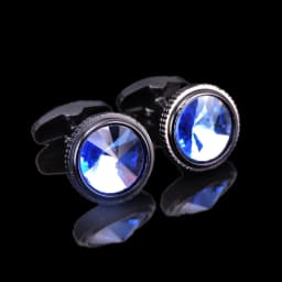 Summer new high quality brass hand inlaid Blue Crystal zircon Cufflinks classic style men's jewelry gifts